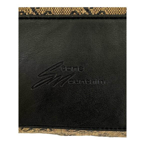 Stone Mountain Tan & Black Floral Tapestry Shoulder Bag with Faux Leather Base & - Picture 4 of 7